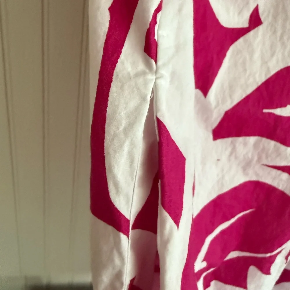 MSK Bubble Sleeve Dress Size Medium in Pink and White 100% Cotton - Picture 6 of 7